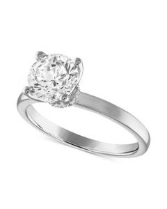 Certified Diamond Solitaire Engagement Ring (1-1/2 ct. t.w.) in 14k White Gold featuring diamonds with the De Beers Code of Origin, Created for Macy's