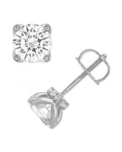 Certified Diamond Stud Earrings (1-1/2 ct. t.w.) in 14k White Gold featuring diamonds with the De Beers Code of Origin, Created for Macy's