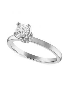 Certified Diamond Solitaire Engagement Ring (1/2 ct. t.w.) in 14k White Gold featuring diamonds with the De Beers Code of Origin, Created for Macy's