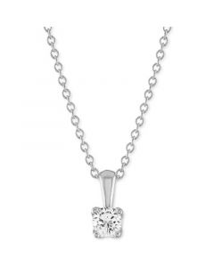 Certified Diamond 18" Pendant Necklace (1/3 ct. t.w.) in 14k White Gold featuring diamonds with the De Beers Code of Origin, Created for Macy's