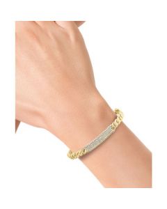 EFFY® Diamond Tag Chain Link Bangle Bracelet (1-1/8 ct. t.w.) in 14k Gold