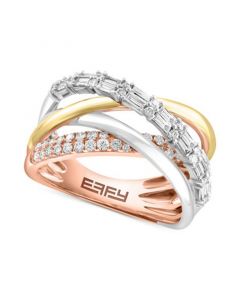 Diamond (6/8 ct. t.w.) Ring in 14k Tri-Tone Gold