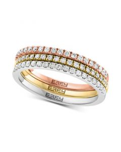 EFFY® 3-Pc. Set Diamond Stack Rings (1/2 ct. t.w.) in 14k Tricolor Gold