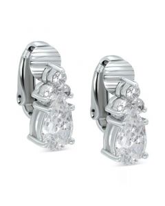 Cubic Zirconia Pear-Shape Clip-On Stud Earrings, Created for Macy's