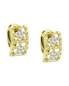 Cubic Zirconia Open Rectangle Clip-On Stud Earrings in 18k Gold-Plated Sterling Silver, Created for Macy's