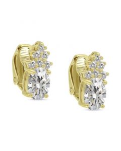 Cubic Zirconia Clip-On Stud Earrings in 18k Gold-Plated Sterling Silver, Created for Macy's