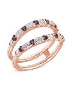 Pink Sapphire (1/3 ct. t.w.) & Diamond (1/2 ct. t.w.) Enhancer Statement Ring in 14k Rose Gold