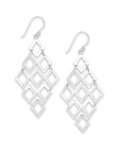 Diamond-Shaped Chandelier Earrings in Sterling Silver, Created for Macy's