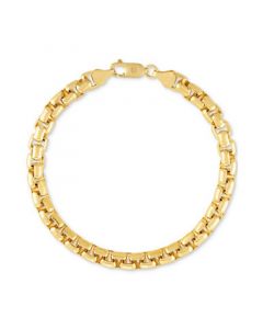 Rounded Box Link Chain Bracelet in 14k Gold-Plated Sterling Silver, Created for Macy's