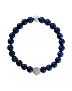 Onyx & Lion Bead Stretch Bracelet in 14k Gold-Plated Sterling Silver, (Also in Blue Tiger Eye), Created for Macy's