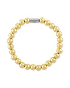 Polished Bead Stretch Bracelet in Sterling Silver & 14k Gold-Plate, Created for Macy's