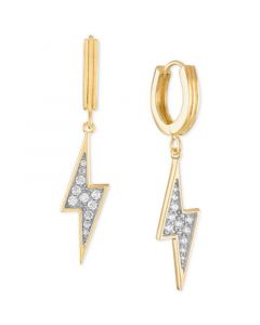 Cubic Zirconia Lightning Bolt Drop Earrings in 14k Gold-Plated Sterling Silver, Created for Macy's