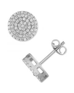 Cubic Zirconia Circle Cluster Stud Earrings in Sterling Silver, Created for Macy's