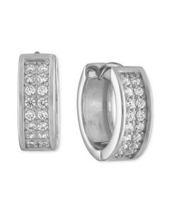 Cubic Zirconia Small Huggie Hoop Earrings, 1/2", Created for Macy's