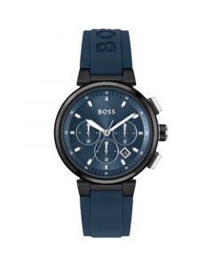 Men's One Blue Silicone Strap Watch, 44mm