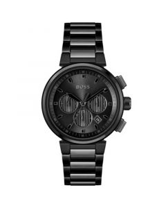 Men's One Ionic Plated Black Steel Bracelet Watch, 44mm