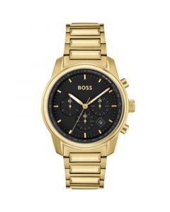 Men's Trace Ionic Thin Gold-Tone 1 Steel Bracelet Watch, 44mm