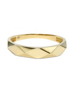 Polished Facet-Look Statement Ring in 14k Gold