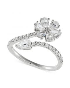 Lab Grown Diamond Pear Flower Bypass Ring (1-1/3 ct. t.w.) in 14k White Gold