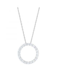 Lab Grown Diamond Circle Pendant Necklace (2 ct. t.w.) in 14k White Gold, 16" + 2" extender