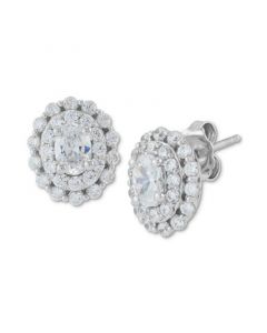 Lab Grown Diamond Oval Halo Stud Earrings (1-1/2 ct. t.w.) in 14k White Gold