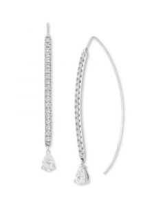 Lab Grown Diamond Pear & Round Threader Earrings (1-1/4 ct. t.w.) in 14k White Gold