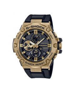 Men's Gold-Tone and Black Resin Strap Watch 53.8mm GSTB100GB1A9