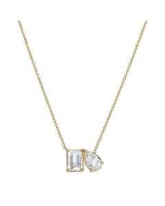 White Topaz Toi et Moi Pendant Necklace (3-1/2 ct. t.w.) in 14k Gold, 16" + 2" extender