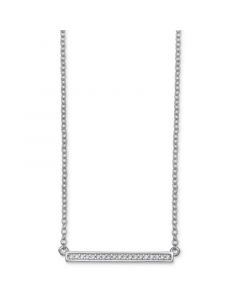 Cubic Zirconia Pavé 16" Bar Necklace in Sterling Silver, Created for Macy's