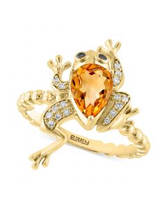 EFFY® Multi-Gemstone (1-1/3 ct. t.w.) & Diamond (1/20 ct. t.w.) Frog Ring in 14k Gold