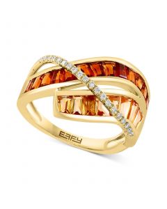 EFFY® Multi-Citrine (2-1/6 ct. t.w.) & Diamond (1/10 ct. t.w.) Crossover Statement Ring in 14k Gold