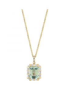 EFFY® Aquamarine (3-7/8 ct. t.w.) & Diamond (1/2 ct. t.w.) 18" Pendant Necklace in 14k Gold