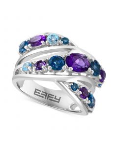 EFFY® Multi-Gemstone Crossover Ring (2-7/8 ct. t.w.) in Sterling Silver