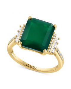 EFFY® Green Onyx & Diamond (1/5 ct. t.w.) Ring in 14k Gold