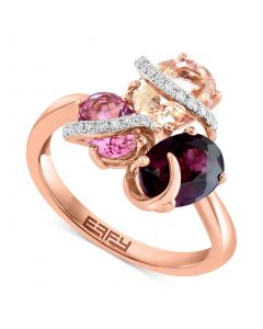 EFFY® Multi-Gemstone (3-1/6 ct. t.w.) & Diamond (1/10 ct. t.w.) Ring in 14k Rose Gold