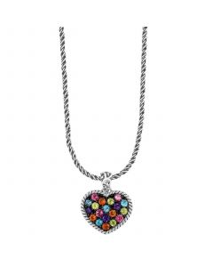 EFFY® Multi-Gemstone (2-1/10 ct. t.w.) Heart 18" Pendant Necklace in Sterling SIlver