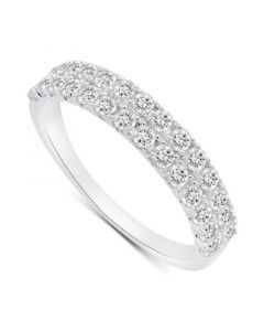 Diamond Double Row Band (3/4 ct. t.w.) in Platinum