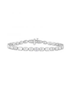 Lab Grown Diamond Oval-Cut Tennis Bracelet (9 ct. t.w.) in 14k White Gold