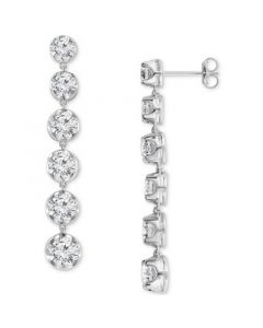 Lab Grown Diamond Linear Drop Earrings (6-1/4 ct. t.w.) in 14k White Gold