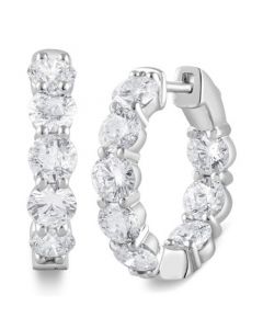 Lab Grown Diamond In & Out Hoop Earrings (5 ct. t.w.) in 14k White Gold