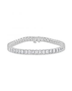 Lab Grown Diamond Emerald-Cut Tennis Bracelet (11 ct. t.w.) in 14k White Gold