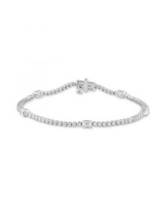 Lab Grown Diamond Round & Emerald-Cut Tennis Bracelet (2-3/4 ct. t.w.) in 14k White Gold