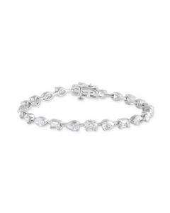 Lab Grown Diamond Multi-Cut Tennis Bracelet (9 ct. t.w.) in 14k White Gold