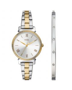 Women's Daisy Three-Hand, Two-Tone Stainless Steel Bracelet Watch, 34mm and Bracelet Set