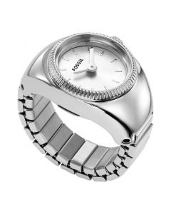 Women's Ring Watch Two-Hand Silver-Tone Stainless Steel Bracelet Watch, 15mm