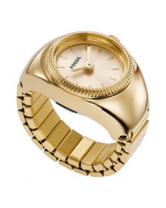 Women's Ring Watch Two-Hand Gold-Tone Stainless Steel Bracelet Watch, 15mm