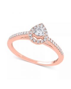 Diamond Teardrop Halo Engagement Ring (1/4 ct. t.w.) in 14k White, Yellow or Rose Gold