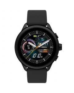 Unisex Gen 6 Wellness Edition Black Stainless Steel with Black Silicone Band Smart Watch, 44mm