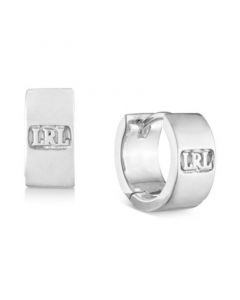 Logo Extra Small Huggie Hoop Earrings in Sterling Silver, 0.46"