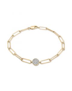 Diamond Circle Cluster Paperclip Link Bracelet (1/6 ct. t.w.) in 14k Gold-Plated Sterling Silver, Created for Macy's